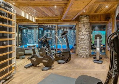 Gym / Fitness room photo at Catered Chalet Lhotse for 14 people with Indoor pool Chalet for rental in Val d'Isère with In-Luxe Chalets France