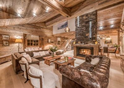 Living Room Photograph luxury Chalet Namaste for 14 people in Courchevel 1850 for rental with In-Luxe Chalets France