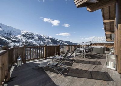 Terrace Photo Luxury ski-in ski-out Catered Chalet Le Grenier Méribel for 12 people Méribel Chalet Rental with In-Luxe Chalets France
