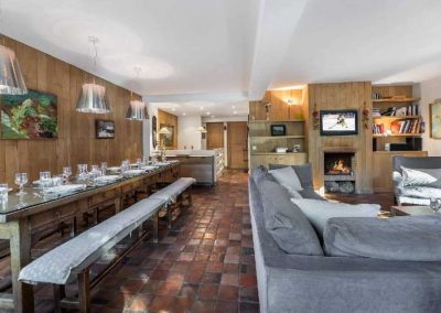 Living Room Luxury self-catered ski-in ski-out chalet for large group Chalet Le Gros Caillou for 16 people to rent in Courchevel 1850 with In-Luxe Chalets France