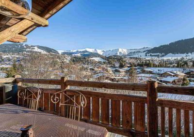 Balcony view from Luxury Chalet Crystal White Megeve for 10 adults and 2 children | Luxury Chalet Rental Megeve with In-Luxe Chalets France