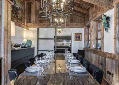 Dining Room Luxury Chalet Crystal White Megeve for 10 adults and 2 children | Luxury Chalet Rental Megeve with In-Luxe Chalets France