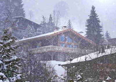 Outdoor View Luxury Chalet Crystal White Megeve for 10 adults and 2 children | Luxury Chalet Rental Megeve with In-Luxe Chalets France