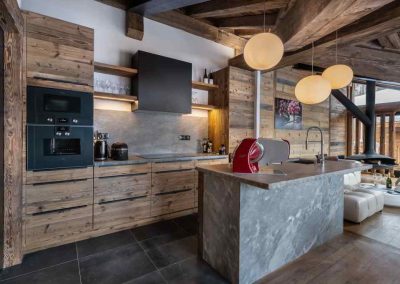 Luxury Chalet Rental Val d'Isere with In-Luxe Chalets France Chalet Snowy Breeze Val d'Isere Kitchen View