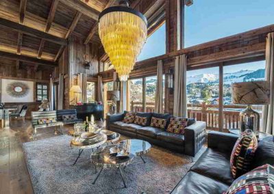 Sitting Area View Luxury Chalet Crystal White Megeve for 10 adults and 2 children | Luxury Chalet Rental Megeve with In-Luxe Chalets France
