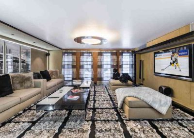 TV Room Luxury Chalet des Sens for 10 adults and 4 children | Luxury Chalet Rental Megeve with In-Luxe Chalets France