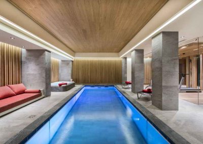 Indoor Pool with Movable Floor at the Luxury Chalet M Megeve for 10 people. Luxury Chalet Rental in Megeve with In-Luxe Chalets France