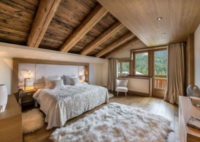 Master Bedroom at the Luxury Chalet M Megeve for 10 people. Luxury Chalet Rental in Megeve with In-Luxe Chalets France