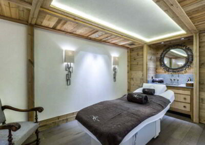 Massage room at Luxury Chalet Les Bastidons Courchevel 1850 for rental with In Luxe Chalets France