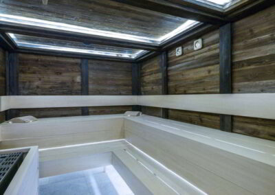 Sauna at Luxury Chalet Les Bastidons Courchevel 1850 for rental with In Luxe Chalets France