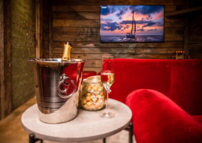 Cinema Room Luxury catered ski-in out Chalet Montana Courchevel 1850 for rental with In Luxe Chalets France