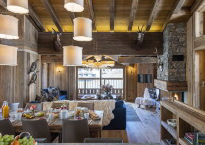 Living Area at Luxury self-catered ski-in out apartment Valchar in Val d'Isere for rental with In Luxe Chalets France