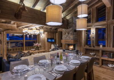 Dining Area at Luxury self-catered ski-in out apartment Valchar in Val d'Isere for rental with In Luxe Chalets France