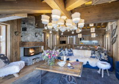 Main area at Luxury self-catered ski-in out apartment Valchar in Val d'Isere for rental with In Luxe Chalets France
