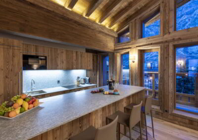 Kitchen at Luxury self-catered ski-in out apartment Valchar in Val d'Isere for rental with In Luxe Chalets France