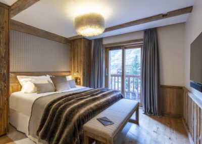 Third Bedroom at Luxury self-catered ski-in out apartment Valchar in Val d'Isere for rental with In Luxe Chalets France